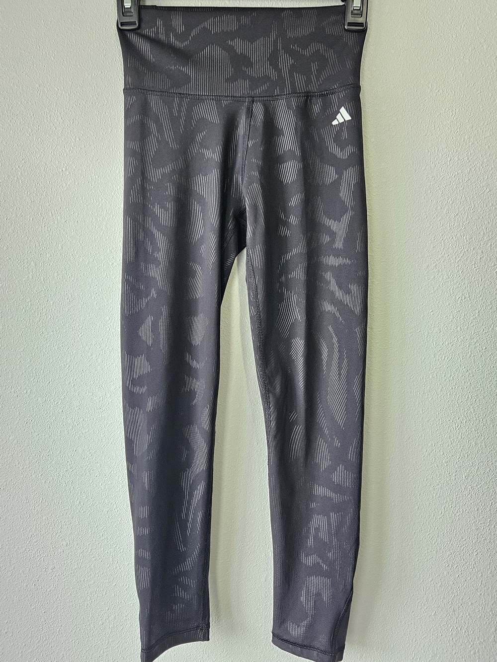Adidas Black Patterned Youth Leggings Size Small